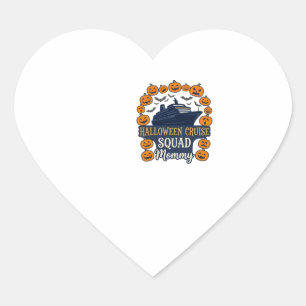 Halloween Cruise Squad Mummy Ship Pumpkins Bats_1 Heart Sticker