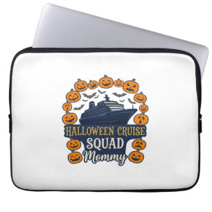 Halloween Cruise Squad Mummy Ship Pumpkins Bats_1 Laptop Sleeve