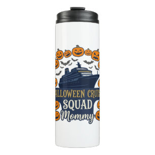 Halloween Cruise Squad Mummy Ship Pumpkins Bats_1 Thermal Tumbler