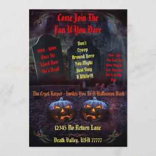 Halloween Crypt Keeper Graveyard Tombstone Bash Invitation
