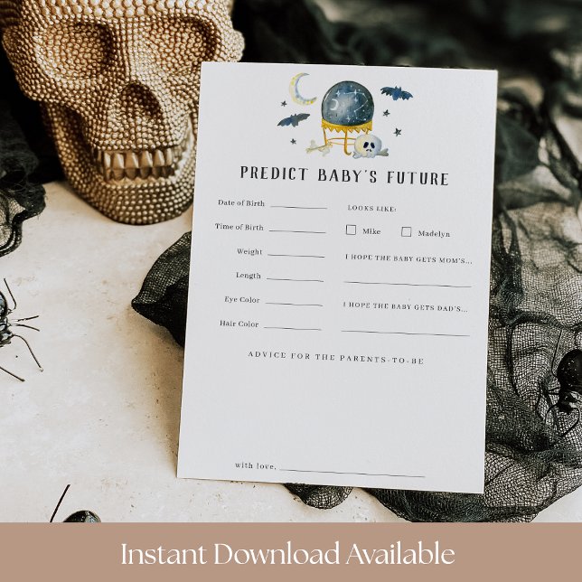 Halloween Crystal Ball Baby Shower Wishes Card (Creator Uploaded)