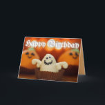 Halloween Cupcake Birthday Card<br><div class="desc">Check out the rest of the Happy Planet Parties Halloween Collections for more spooky designs!</div>