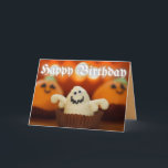 Halloween Cupcake Birthday Card<br><div class="desc">Check out the rest of the Happy Planet Parties Halloween Collections for more spooky designs!</div>
