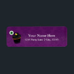 Halloween Cupcake Purple Damask Address Labels<br><div class="desc">Halloween Cupcake Purple Damask Address Labels. Matching items available.</div>
