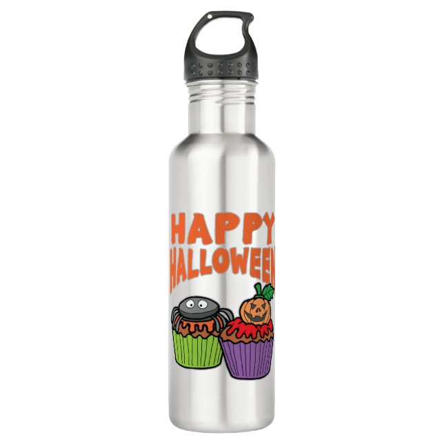 Halloween cupcakes 710 ml water bottle (Front)