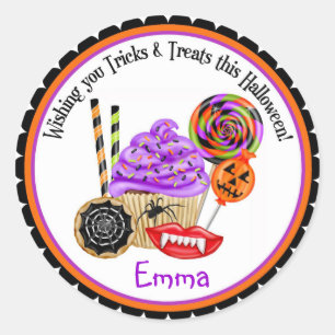 Halloween Cupcakes and Candy Stickers