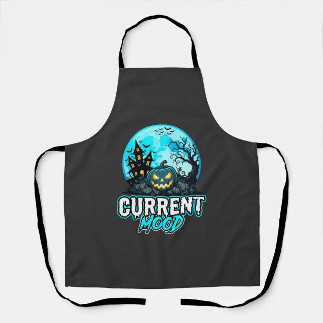 Halloween Current Mood Haunted Pumpkin Apron (Front)