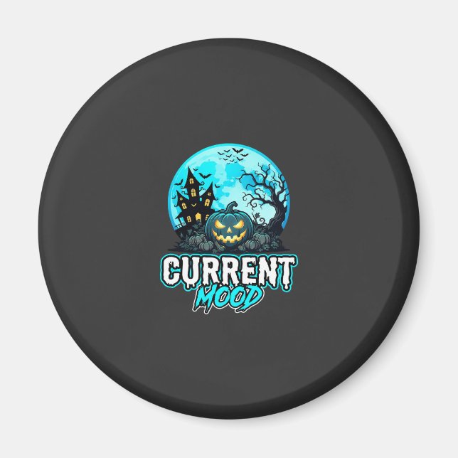 Halloween Current Mood Haunted Pumpkin Magnet (Front)