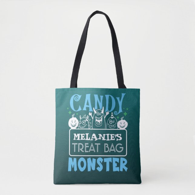 Halloween Custom Candy Monster Tote Bag (Front)