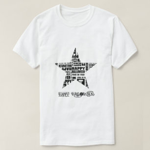 Halloween Custom Cool Whimsical Typography Black  T-Shirt