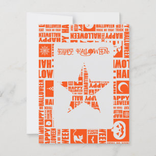 Halloween Custom Cool Whimsical Typography Orange Postcard