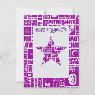 Halloween Custom Cool Whimsical Typography Purple Postcard