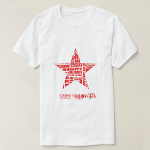 Halloween Custom Cool Whimsical Typography Red T-Shirt