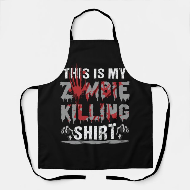 Halloween Custom This Is My Zombie Killing Zombie  Apron (Front)