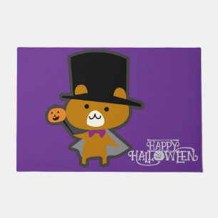 Halloween Custom Whimsical Cute Wizard Bear Doormat