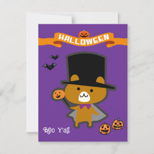 Halloween Custom Whimsical Cute Wizard Bear Postcard