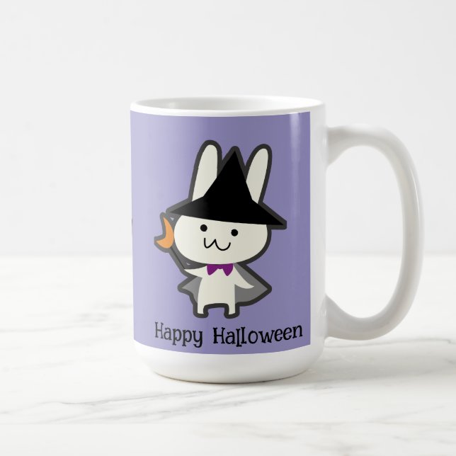 Halloween Custom Whimsical Cute Wizard Rabbit  Coffee Mug (Right)