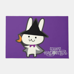 Halloween Custom Whimsical Cute Wizard Rabbit Doormat