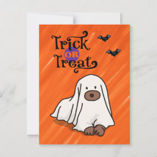 Halloween Custom Whimsical Funny Dog Orange Postcard