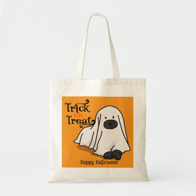 Halloween Custom Whimsical Funny Dog Tote Bag (Front)