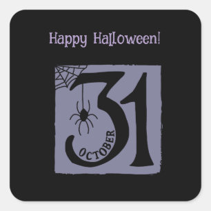 Halloween Custom Whimsical Funny Modern Purple Square Sticker