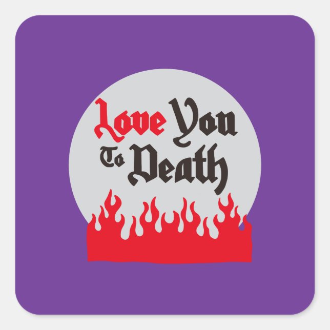 Halloween Custom Whimsical Funny Modern Purple Square Sticker (Front)