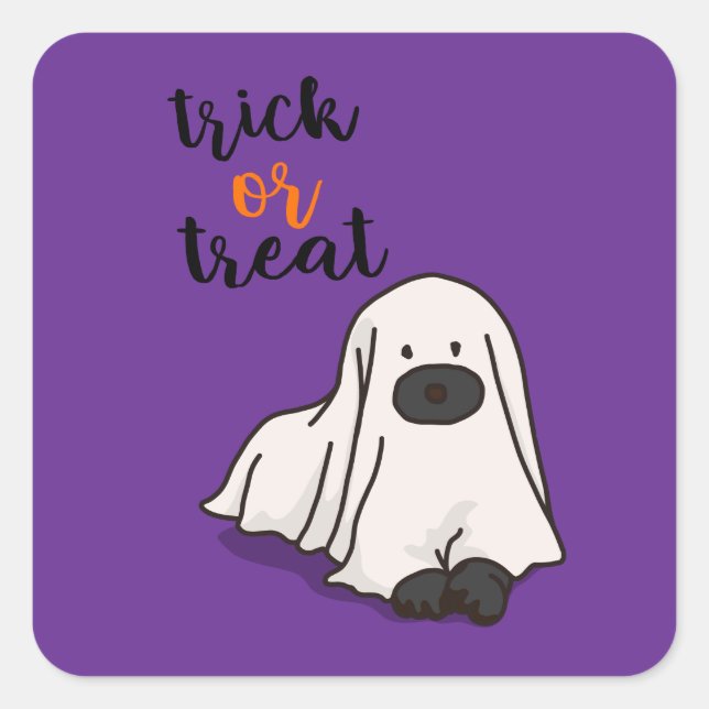 Halloween Custom Whimsical Funny Modern Purple Square Sticker (Front)