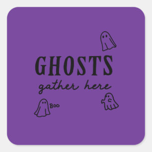 Halloween Custom Whimsical Funny Modern Purple Square Sticker