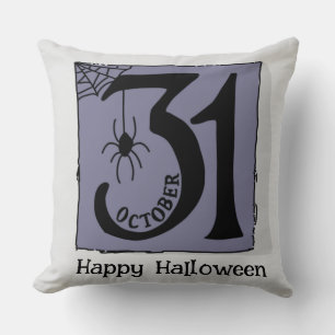 Halloween Custom Whimsical Funny Oct.31 Purple  Cushion