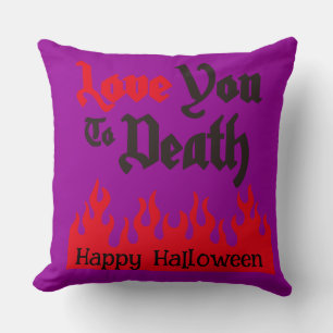 Halloween Custom Whimsical Funny Purple Love Cushion