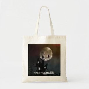 Halloween Custom Whimsical Silhouette Black Tote Bag