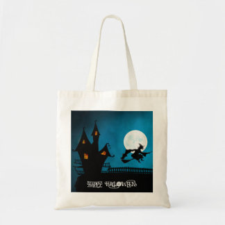 Halloween Custom Whimsical Silhouette Navy Tote Bag