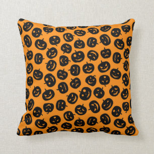 Halloween Customise Orange Pumpkin Cotton 16"X16" Cushion