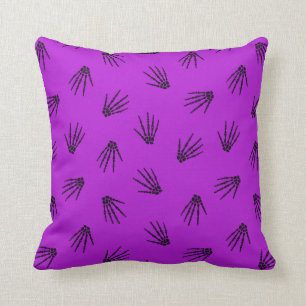 Halloween Customise Purple Bones Cotton 16"X16" Cushion