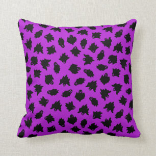 Halloween Customise Purple Ghost Cotton 16"X16" Cushion