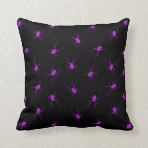 Halloween Customise Purple Spider Cotton 16"X16" Cushion