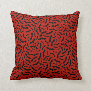 Halloween Customise Red Bat Cotton 16"X16" Cushion