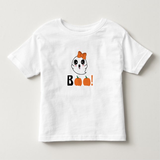 halloween cute and flying spooky ghsot girl toddler T-Shirt (Front)