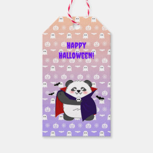 Halloween Cute Baby Panda Dracula Vampire Gift Tags
