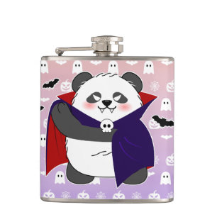 Halloween Cute Baby Panda Dracula Vampire Hip Flask