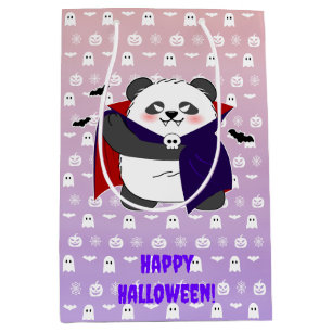 Halloween Cute Baby Panda Dracula Vampire Medium Gift Bag