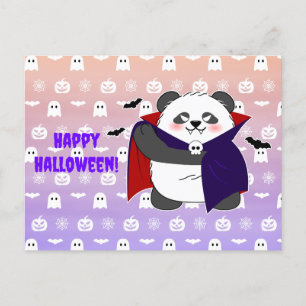 Halloween Cute Baby Panda Dracula Vampire Postcard
