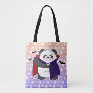Halloween Cute Baby Panda Dracula Vampire Tote Bag