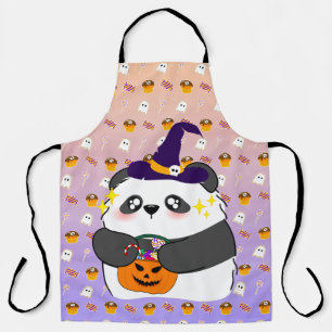 Halloween Cute Baby Panda Trick or Treat Apron