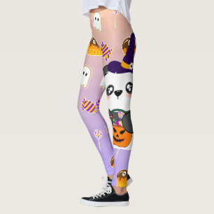 Halloween Cute Baby Panda Trick or Treat Leggings