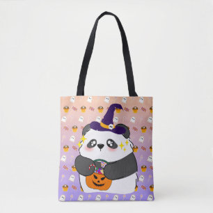 Halloween Cute Baby Panda Trick or Treat Tote Bag