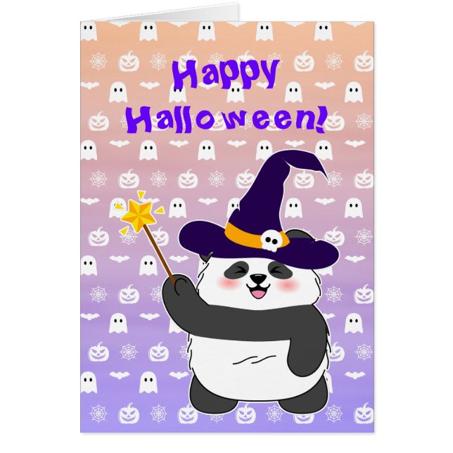 Halloween Cute Baby Panda Witch Magic Wand (Front)