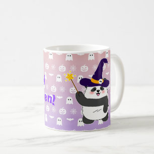 Halloween Cute Baby Panda Witch Magic Wand Coffee Mug