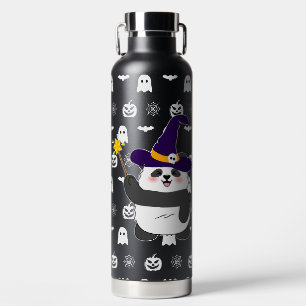 Halloween Cute Baby Panda Witch Magic Wand Water Bottle