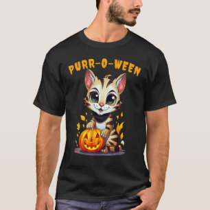 Halloween Cute Bengal Cat Purr-o-ween T-Shirt